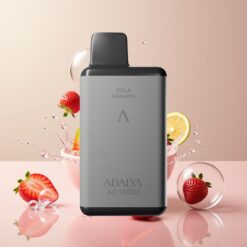 Adalya AD 10000 Puffs Norge Grossist Engros Vape til Engangsbruk Jordbærsprut – 14 ml, 2% Nikotin, 650 mAh, Space Gray, USB-C