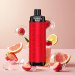 Al Fakher Crown Bar 8000 Crystal Engangs Vape Jordbær Punch Norge Grossist – 18ml, 5mg Nikotin, 8000 Trekk, USB-C
