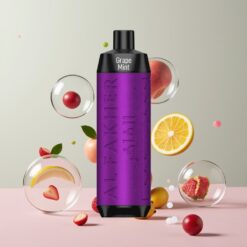Al Fakher Crown Bar 8000 Crystal Norge Grossist Vape til Engangsbruk Druemynte – 18ml, 5mg Nikotin, 8000 Puff, USB-C, 600mAh