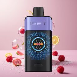 IGET ONE 12000 Puffs Norge Engros Vape til Engangsbruk Bringebær Drue Is med 2700 mAh Batteri, Stor Fargeskjerm, 0.6 ohm Dual Mesh Coil