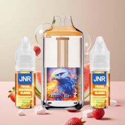 JNR Falcon GEM⁺ Norge Grossist – 30000 Puffs Refillbar Pod Vape med Synlig E-væske Tank, Toppfyll Design, 950mAh Batteri & Jordbær-Vannmelon Is Smak