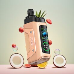 Razz Bar 45000 Puffs Norge Grossist Engros Vape til Engangsbruk Ananas Kokos Med Justerbar Luftstrøm, 1.0 Ohm Mesh Coil, Type-C Lading