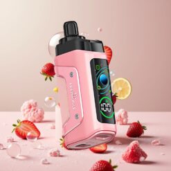 Razz Bar 45000 Puffs Norge Grossist Engros Vape til Engangsbruk Jordbær Is med 1.0 Ohm Mesh Coil, Justerbar Luftstrøm, 650 mAh, Type-C