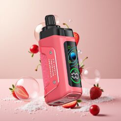 Razz Bar 45000 Puffs Norge Grossist Engros Vape til Engangsbruk Jordbær/Kirsebær Is med 1.0 Ohm Mesh Coil & Justerbar Luftstrøm
