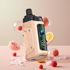 Razz Bar 45000 Puffs Norge Grossist Engros Vape til Engangsbruk Juicy Peach (Saftig Fersken) med 1.0 Ohm Mesh Coil, Justerbar Luftstrøm, 650 mAh Batteri